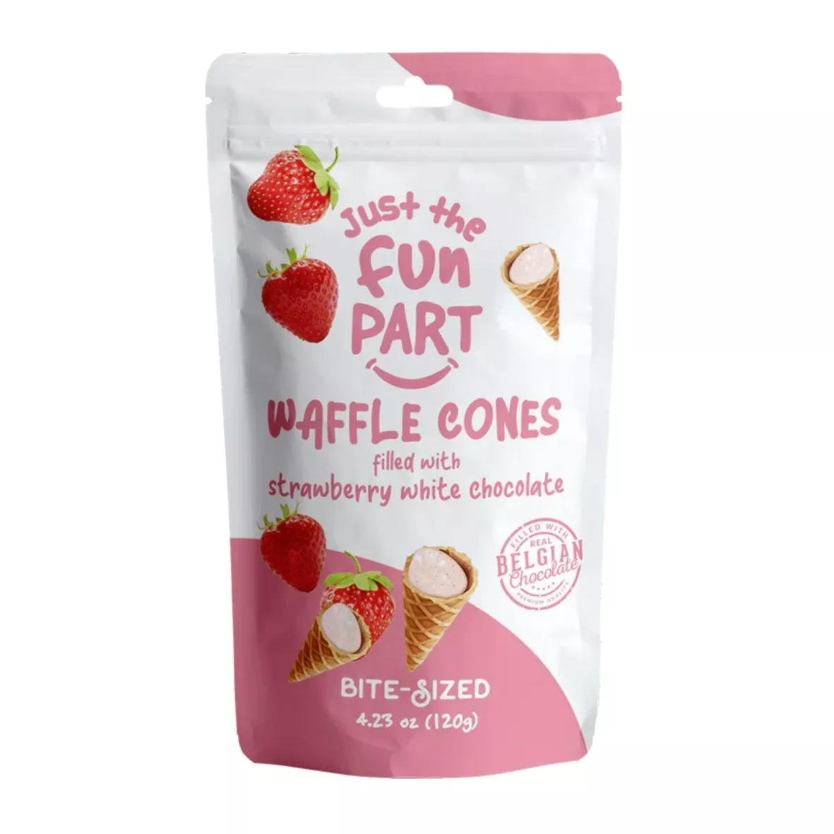 Waffle Cones Chocolat Blanc à la Fraise Waffle Cone